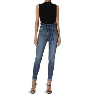 Cello High Rise Belted Paper Bag Waist  Skinny Jeans